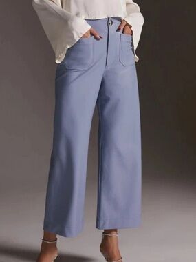 Maeve The Colette Faux Leather Pants Women’s 28 Light Blue Cropped